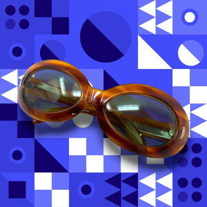 Vintage 1960's Suntimer Victory Sunglasses S-583 Skimo France Orange Striped